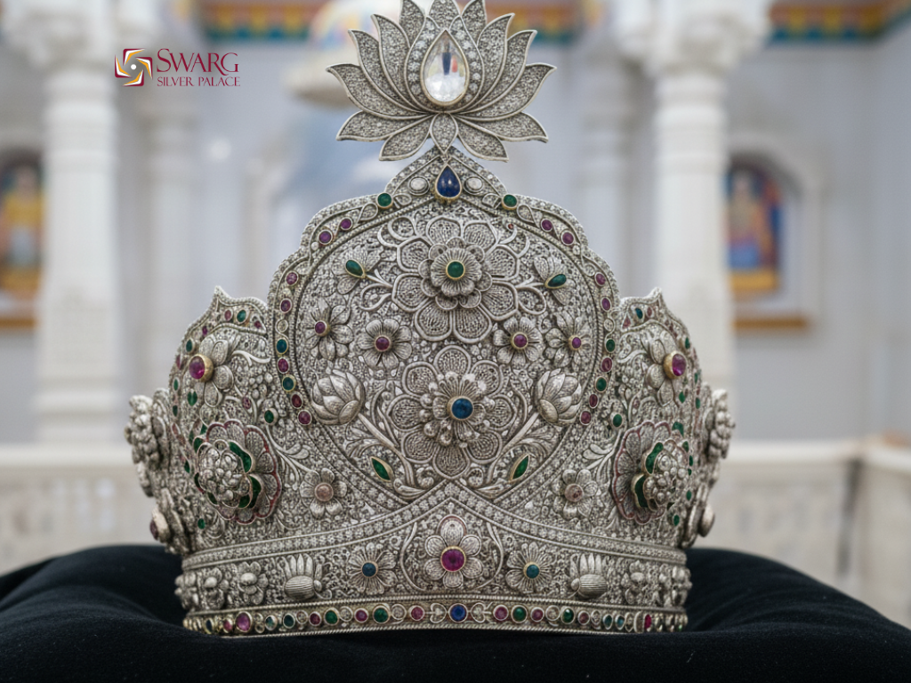 The Finest Silver Mukut Collection – Handcrafted in Pure 999 Silver by Swarg Silver Palace