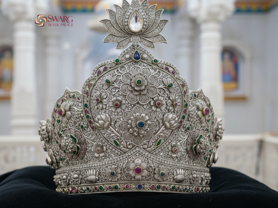 The Finest Silver Mukut Collection – Handcrafted in Pure 999 Silver by Swarg Silver Palace